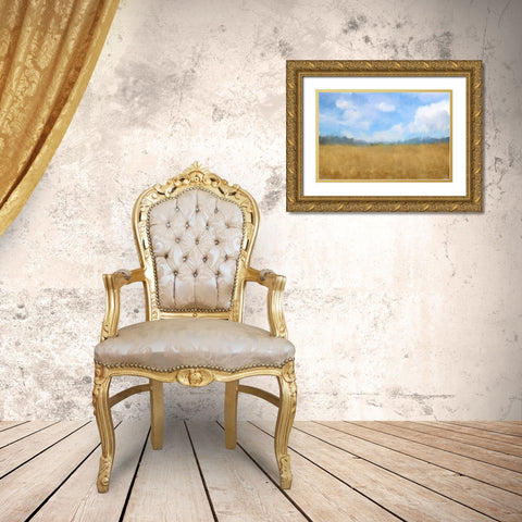 Golden Fields Gold Ornate Wood Framed Art Print with Double Matting by Kimberly, Allen
