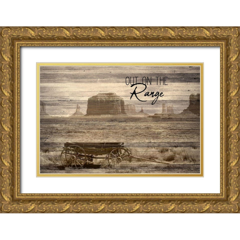 Out on the Range Gold Ornate Wood Framed Art Print with Double Matting by Kimberly, Allen