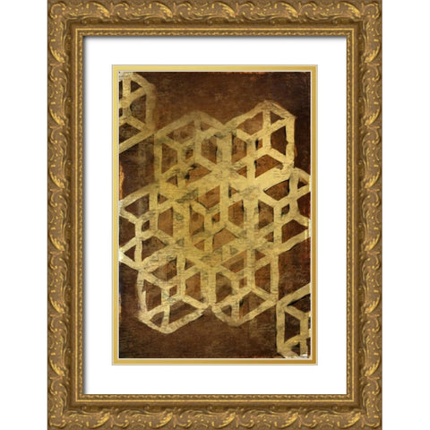 Geo Gold 1 Gold Ornate Wood Framed Art Print with Double Matting by Allen, Kimberly