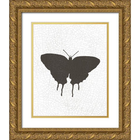 Crackle Wings 2 Gold Ornate Wood Framed Art Print with Double Matting by Kimberly, Allen