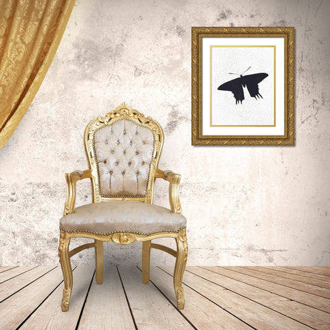 Crackle Wings 3 Gold Ornate Wood Framed Art Print with Double Matting by Kimberly, Allen