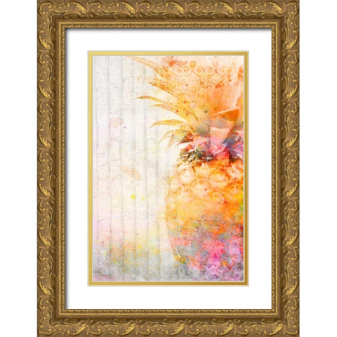 Pineapple Dream Gold Ornate Wood Framed Art Print with Double Matting by Allen, Kimberly