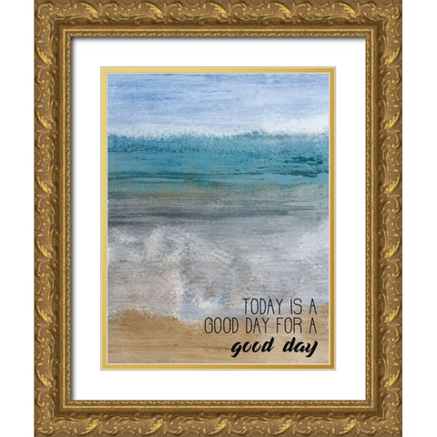 Good Day at the Beach 2 Gold Ornate Wood Framed Art Print with Double Matting by Kimberly, Allen