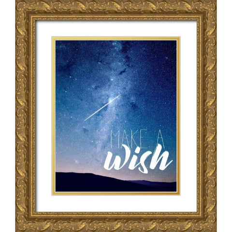Make a Wish Gold Ornate Wood Framed Art Print with Double Matting by Kimberly, Allen