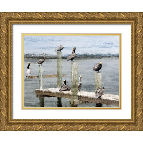 Perched Gold Ornate Wood Framed Art Print with Double Matting by Kimberly, Allen