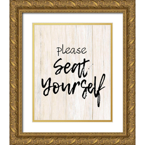 Seat Yourself Gold Ornate Wood Framed Art Print with Double Matting by Kimberly, Allen