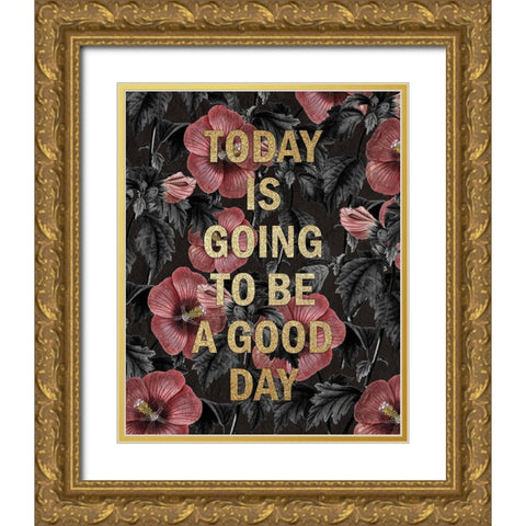 Today Gold Ornate Wood Framed Art Print with Double Matting by Kimberly, Allen