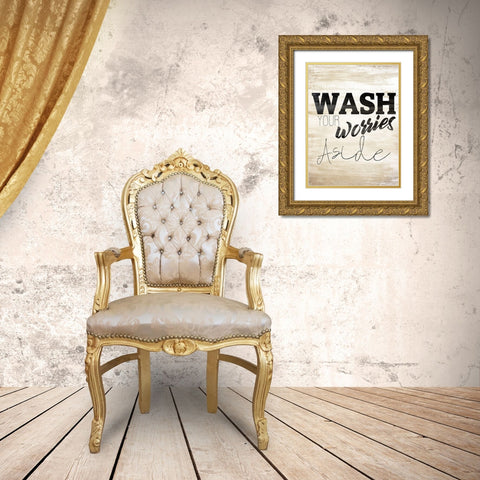 Wash 1 Gold Ornate Wood Framed Art Print with Double Matting by Kimberly, Allen