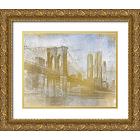 Golden Lets Cross Gold Ornate Wood Framed Art Print with Double Matting by Allen, Kimberly