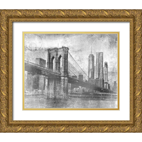 Lets Cross Black and White Gold Ornate Wood Framed Art Print with Double Matting by Allen, Kimberly