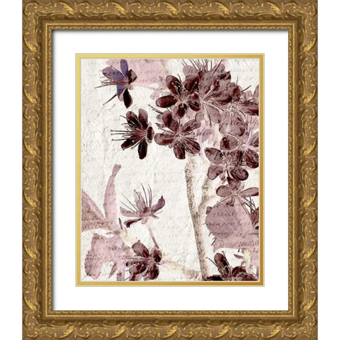 Cherry Blossom Plum 2 Gold Ornate Wood Framed Art Print with Double Matting by Kimberly, Allen