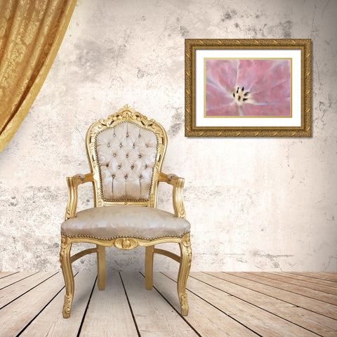 Tulip Center Gold Ornate Wood Framed Art Print with Double Matting by Kimberly, Allen