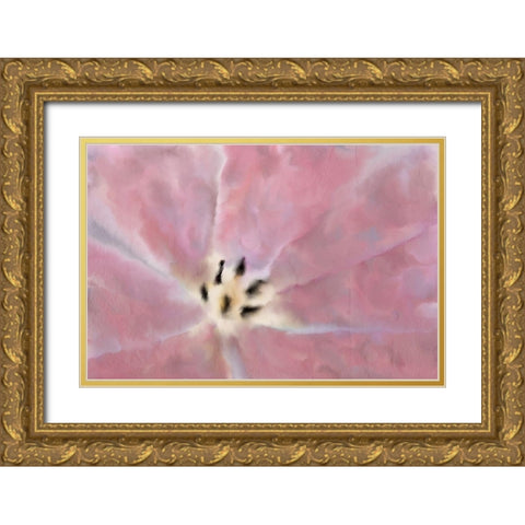 Tulip Center Gold Ornate Wood Framed Art Print with Double Matting by Kimberly, Allen