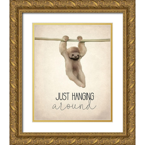 Just Hanging Gold Ornate Wood Framed Art Print with Double Matting by Kimberly, Allen