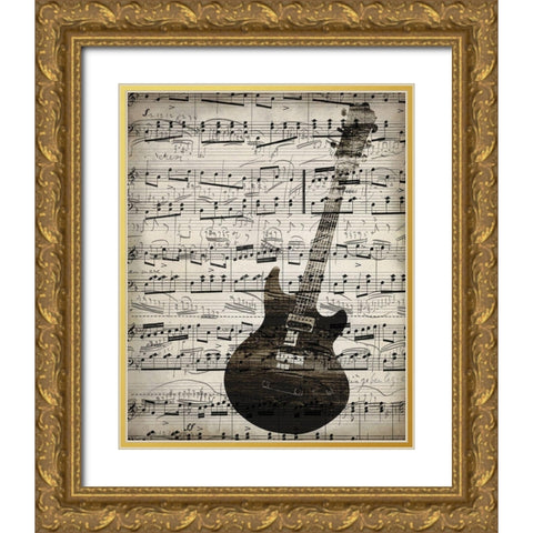 Music Sheets 3 Gold Ornate Wood Framed Art Print with Double Matting by Kimberly, Allen