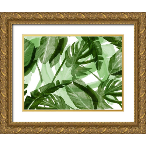 Tropic Green 3 Gold Ornate Wood Framed Art Print with Double Matting by Kimberly, Allen