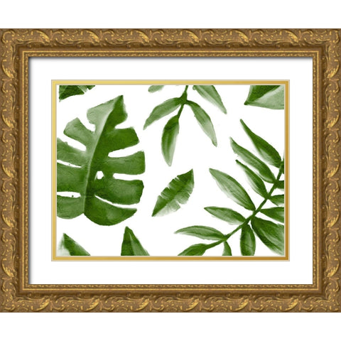Tropic Green 1 Gold Ornate Wood Framed Art Print with Double Matting by Kimberly, Allen