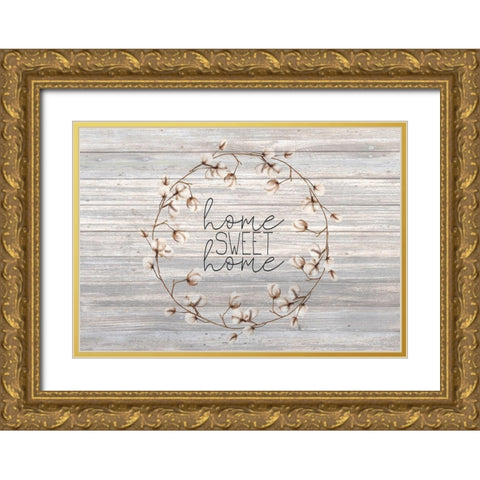 Home Sweet Home Gold Ornate Wood Framed Art Print with Double Matting by Kimberly, Allen