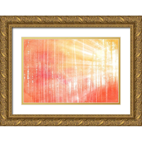 Forest Brights Gold Ornate Wood Framed Art Print with Double Matting by Kimberly, Allen