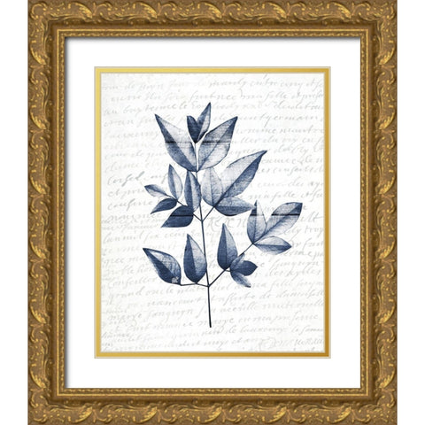 Pressed Leaves 1 Gold Ornate Wood Framed Art Print with Double Matting by Kimberly, Allen