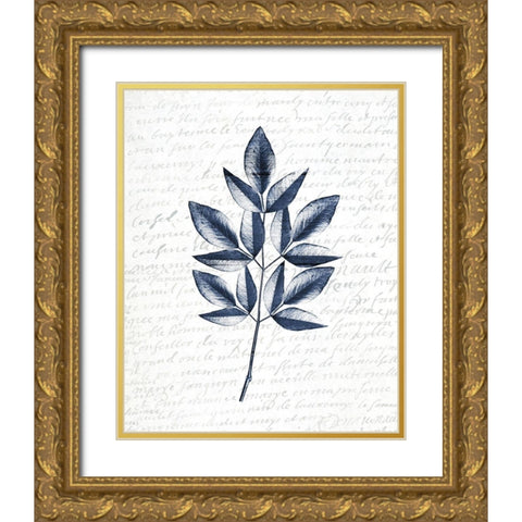 Pressed Leaves 3 Gold Ornate Wood Framed Art Print with Double Matting by Kimberly, Allen