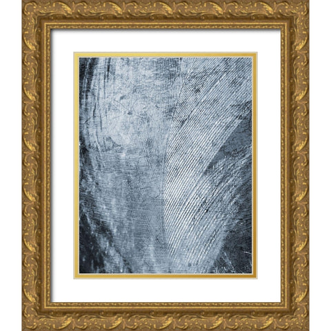 Up Close Feather 2 Gold Ornate Wood Framed Art Print with Double Matting by Kimberly, Allen