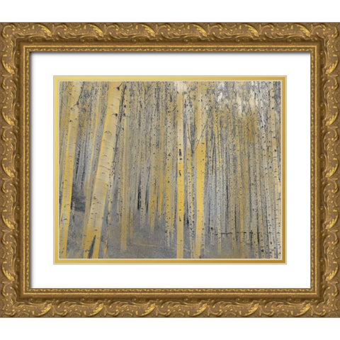 Aspen Forest in Gold Gold Ornate Wood Framed Art Print with Double Matting by Allen, Kimberly