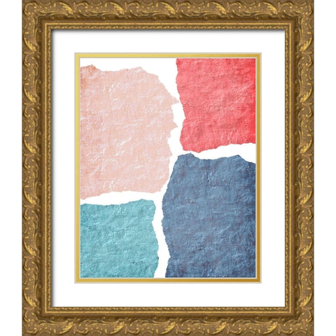 Blocked 1 Gold Ornate Wood Framed Art Print with Double Matting by Kimberly, Allen
