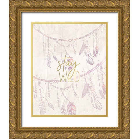 Dream Catcher 2 Pink Gold Ornate Wood Framed Art Print with Double Matting by Kimberly, Allen