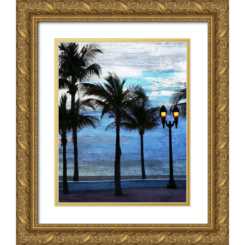Sunset at the Beach 2 Gold Ornate Wood Framed Art Print with Double Matting by Kimberly, Allen