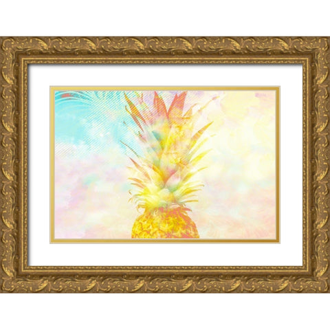 Pinneapple Dreams Gold Ornate Wood Framed Art Print with Double Matting by Kimberly, Allen