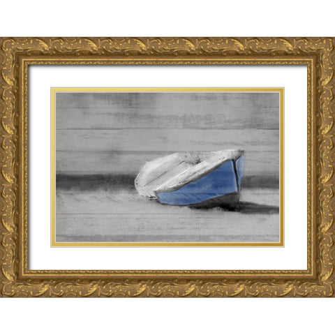 Old Blue Gold Ornate Wood Framed Art Print with Double Matting by Kimberly, Allen