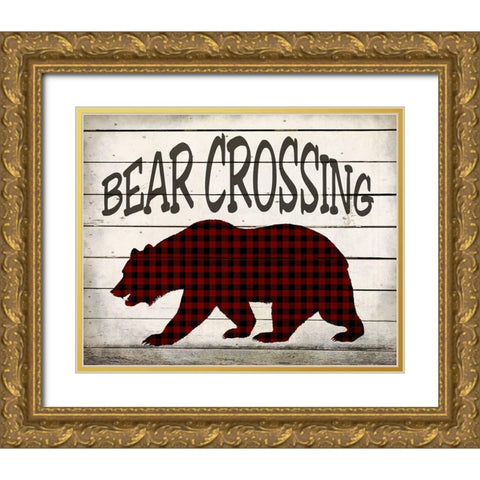 Bear Crossing Gold Ornate Wood Framed Art Print with Double Matting by Kimberly, Allen