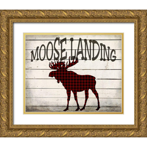 Moose Landing Gold Ornate Wood Framed Art Print with Double Matting by Kimberly, Allen