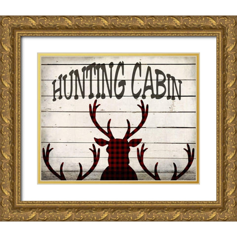 Deer Inn Gold Ornate Wood Framed Art Print with Double Matting by Kimberly, Allen