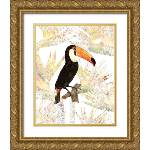 Toucan Gold Ornate Wood Framed Art Print with Double Matting by Kimberly, Allen