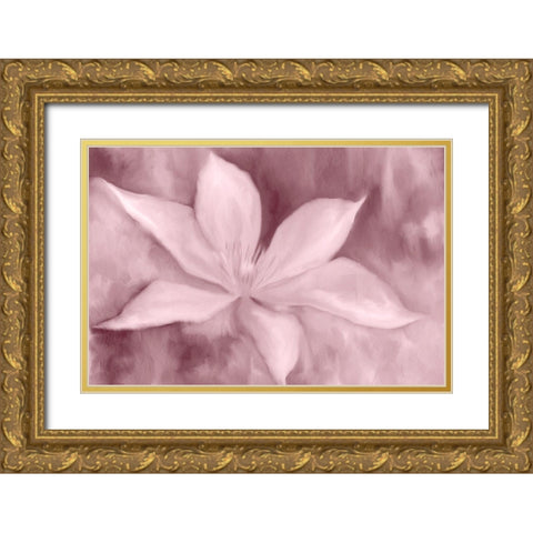 Blush Petals Gold Ornate Wood Framed Art Print with Double Matting by Kimberly, Allen