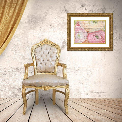 Pastel Three Gold Ornate Wood Framed Art Print with Double Matting by Kimberly, Allen
