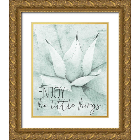 Enjoy the Little Things Gold Ornate Wood Framed Art Print with Double Matting by Kimberly, Allen