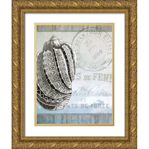 Coastal 1 Gold Ornate Wood Framed Art Print with Double Matting by Kimberly, Allen