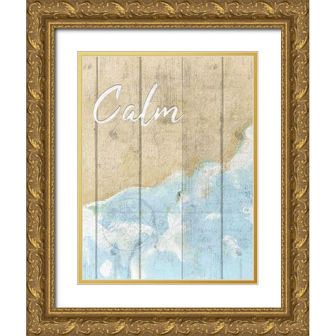Calm and Breathe 1 Gold Ornate Wood Framed Art Print with Double Matting by Kimberly, Allen