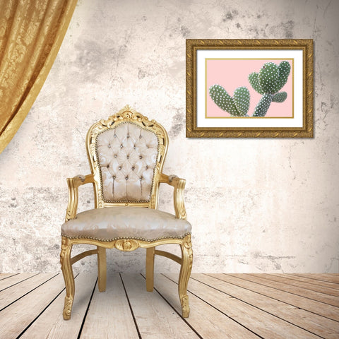Blush Cactus 1 v2 Gold Ornate Wood Framed Art Print with Double Matting by Kimberly, Allen