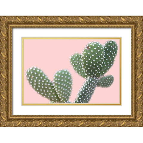 Blush Cactus 1 v2 Gold Ornate Wood Framed Art Print with Double Matting by Kimberly, Allen