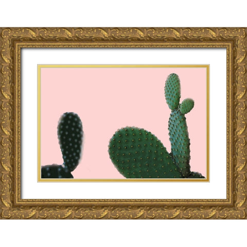 Blush Cactus 2 v2 Gold Ornate Wood Framed Art Print with Double Matting by Kimberly, Allen