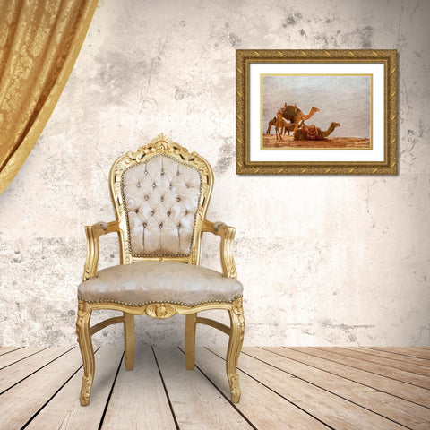 In the Desert Gold Ornate Wood Framed Art Print with Double Matting by Kimberly, Allen