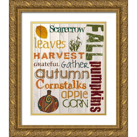 Fall 2 Gold Ornate Wood Framed Art Print with Double Matting by Kimberly, Allen