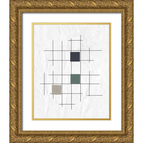 Grid 2 Gold Ornate Wood Framed Art Print with Double Matting by Kimberly, Allen