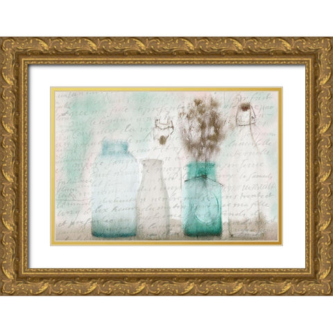 Sea Glass Gold Ornate Wood Framed Art Print with Double Matting by Kimberly, Allen