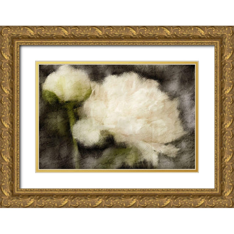 Peony Blooming Gold Ornate Wood Framed Art Print with Double Matting by Kimberly, Allen