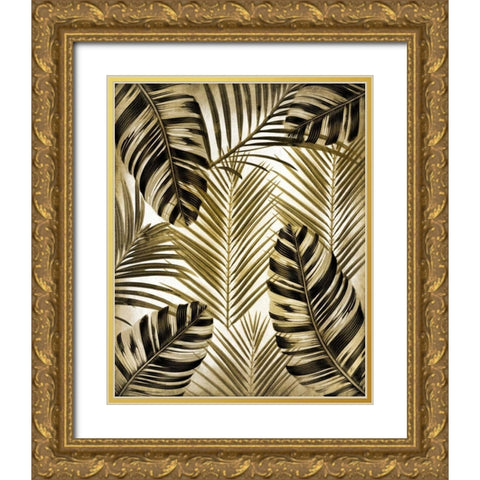 Gold Palm 2 Gold Ornate Wood Framed Art Print with Double Matting by Allen, Kimberly